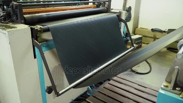 La production de la géogrille dans la machine de l'usine .