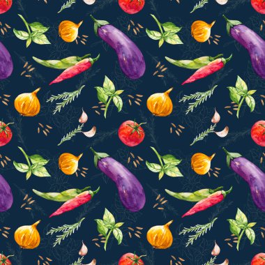 Suluboya tarzında sebze ile Seamless Modeli 