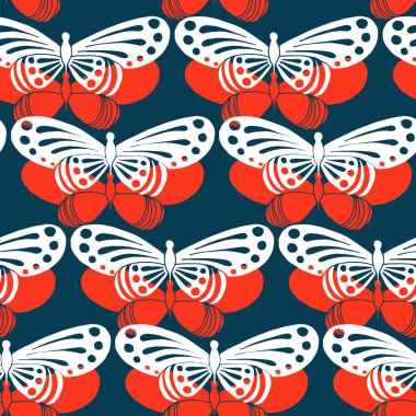 Kesintisiz renkli arka plan, kelebek deseni. Vektör illustra