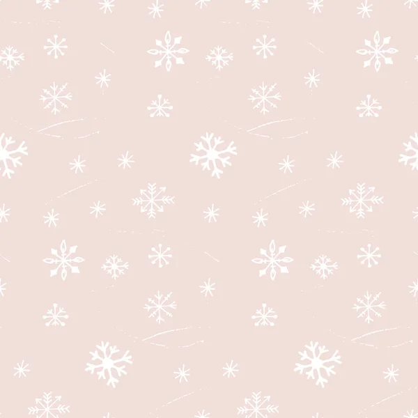 Векторная зимняя бесшовная текстура с снежинками — стоковый вектор