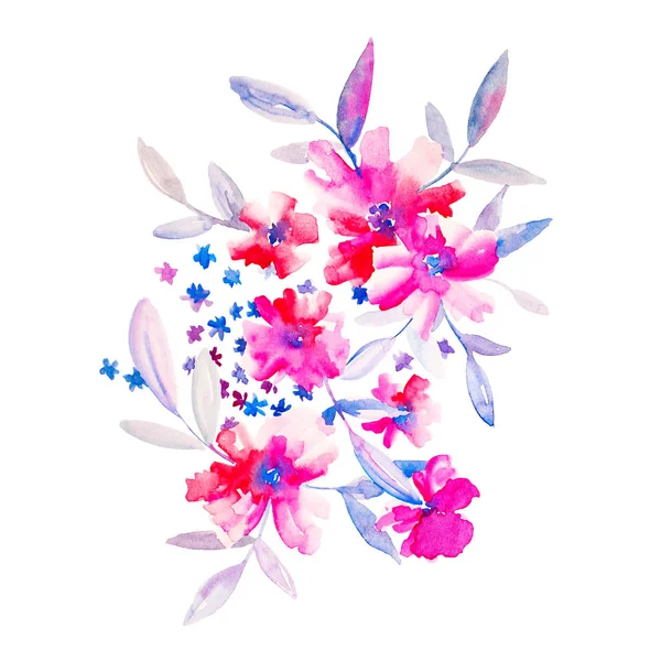Akvarell virágok illusztráció. Elszigetelt összetétele. Jó — Stock Fotó
