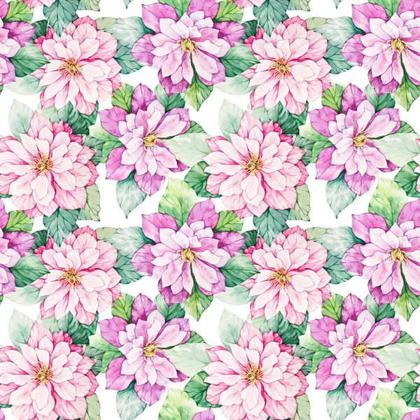 Watercolor floral botanical seamless pattern. Good for printing — Stock Photo, Image