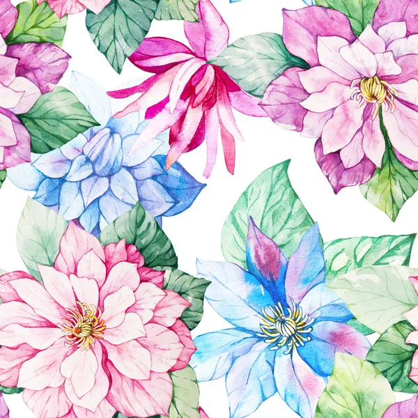 Aquarell florales botanisches nahtloses Muster. gut für den Druck — Stockfoto