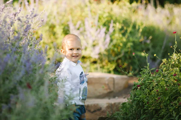 Happy little boy outside — Stock Photo, Image