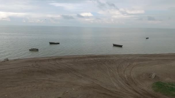 Bateaux dans la mer, photographie aérienne, plage, mer 