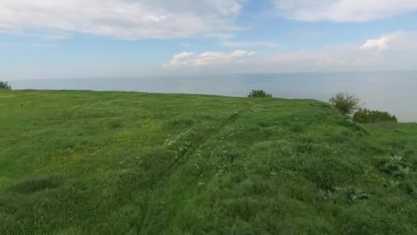 Uçuş deniz sonu hava fotoğrafçılığı üzerine — Stok video