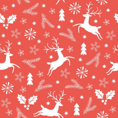 Geyikli kusursuz Noel deseni 
