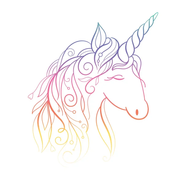 Unicorn yang indah, ilustrasi - Stok Vektor
