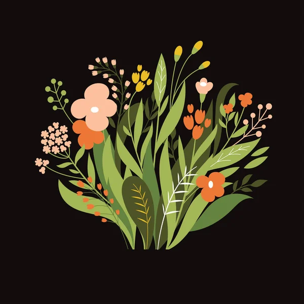 Hermosa ilustración floral — Vector de stock