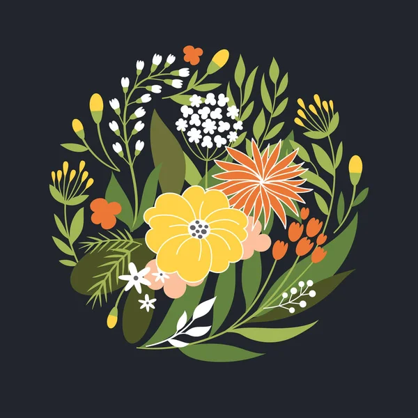 Vacker blommig illustration — Stock vektor