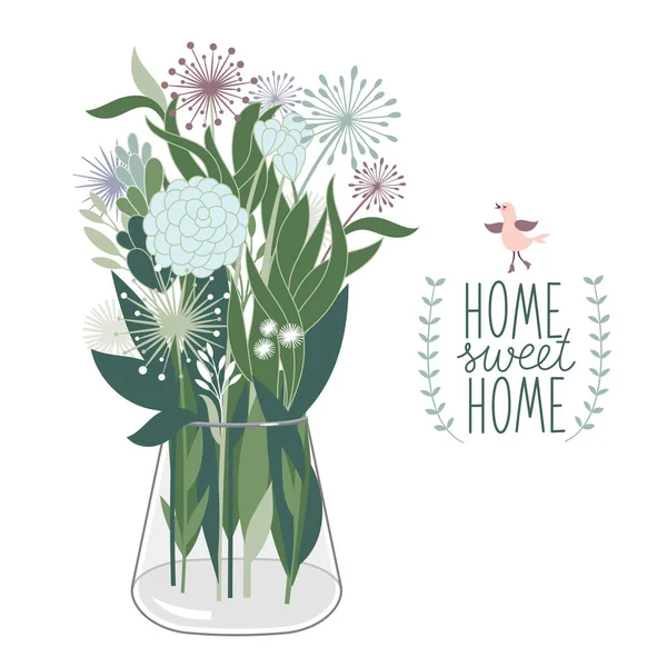 Belles fleurs en pot — Image vectorielle