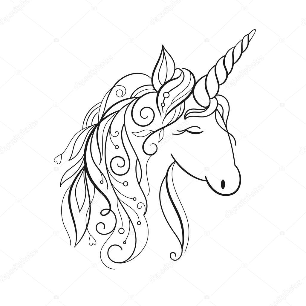 beautiful unicorn, illustration