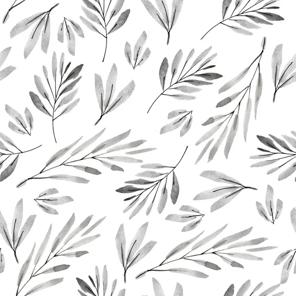 Grey watercolor floral pattern — Stock Photo, Image