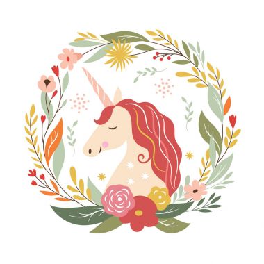 güzel renkli tek boynuzlu at