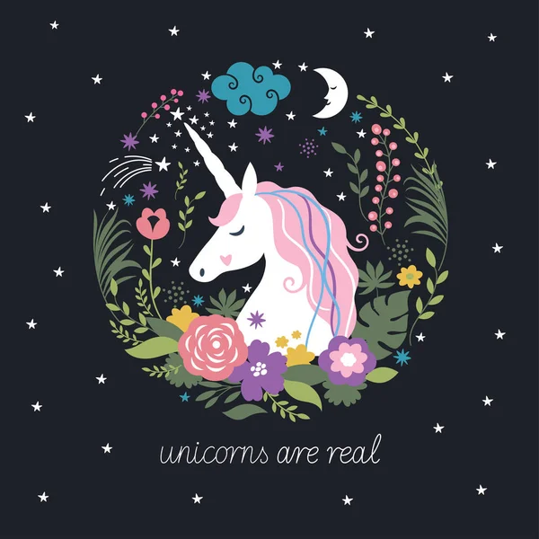 Unicorn fairy tale background — Stock Vector © Birdhouse #139369048