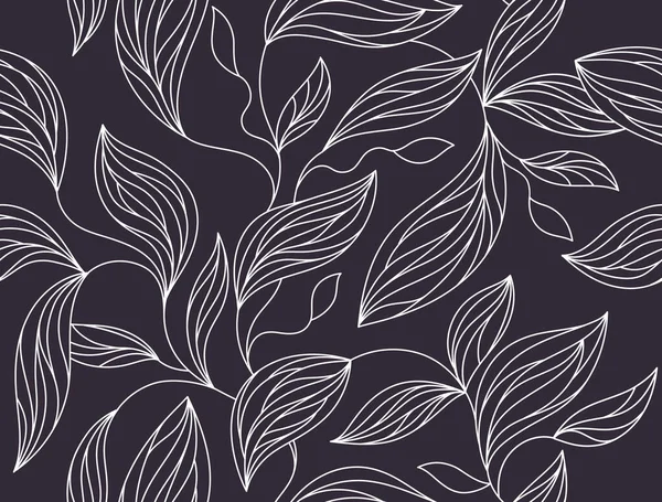 Full Frame Vector Illustration Tropical Floral Leaves — Stock Vector