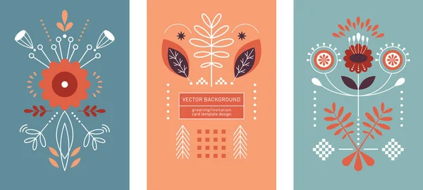 Tarjeta Plantilla Vector Ornamento Fondo — Vector de stock