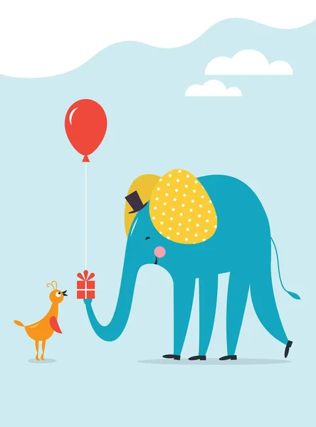 Greeting Card Design Children Illustrations Style Happy Birthday Card Good — Stock Vector