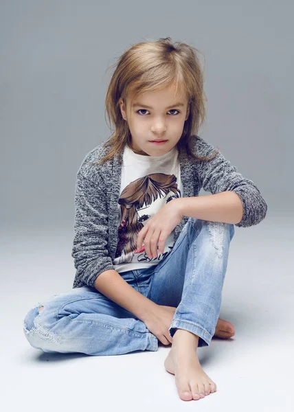 Portrait of little girl in the studio — Stock Photo, Image