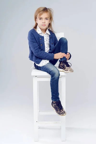 Portrait of little girl in the studio — Stock Photo, Image