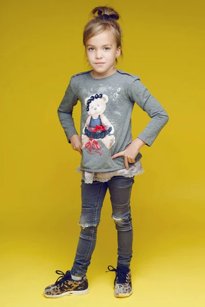 Portrait of little girl in the studio — Stock Photo, Image