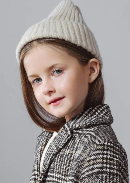 Portrait of little model girl in studio — Stock Photo, Image