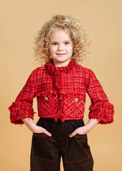 Portrait Little Model Girl Studio — Stock Photo, Image