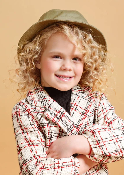 Portrait Little Model Girl Studio — Stock Photo, Image