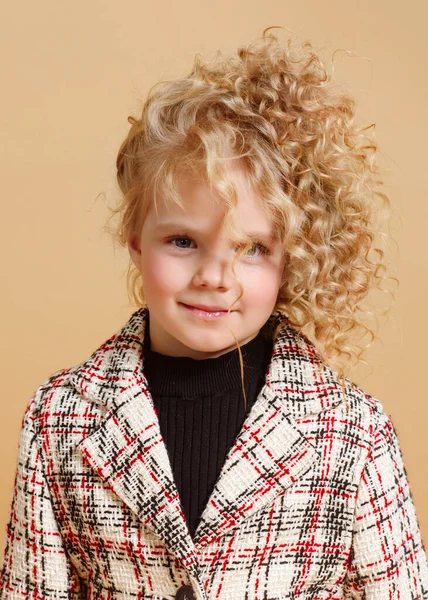 Portrait Petite Fille Modèle Studio — Photo