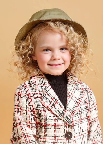 Portrait Petite Fille Modèle Studio — Photo