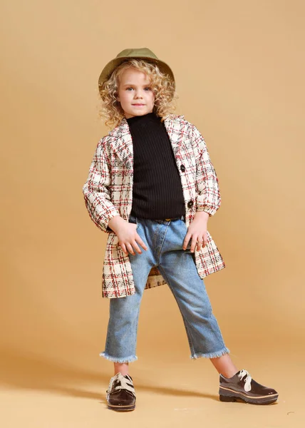 Portrait Little Model Girl Studio — Stock Photo, Image