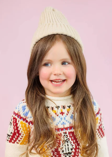 Portrait Little Model Girl Studio — Stock Photo, Image