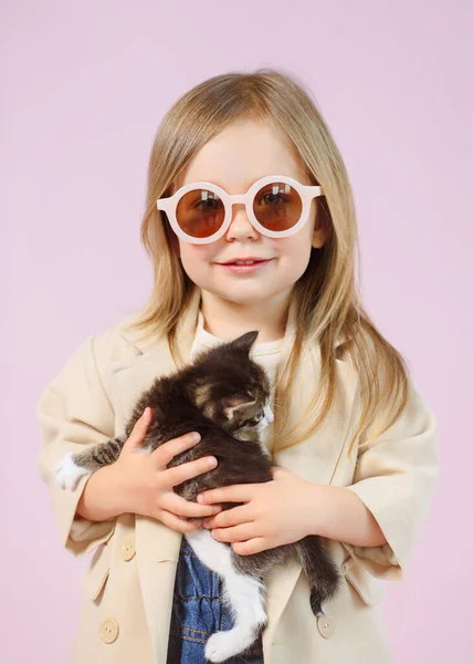 Portrait Petite Fille Modèle Studio — Photo