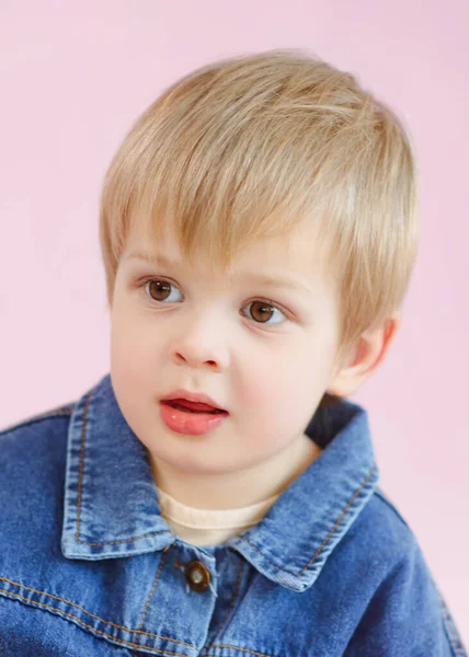 Portrait Little Model Boy Studio — Stock Photo, Image