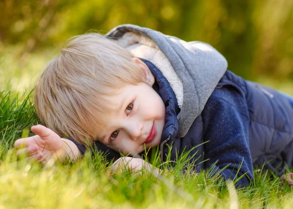 Portrait Little Model Boy Nature — Stock Photo, Image