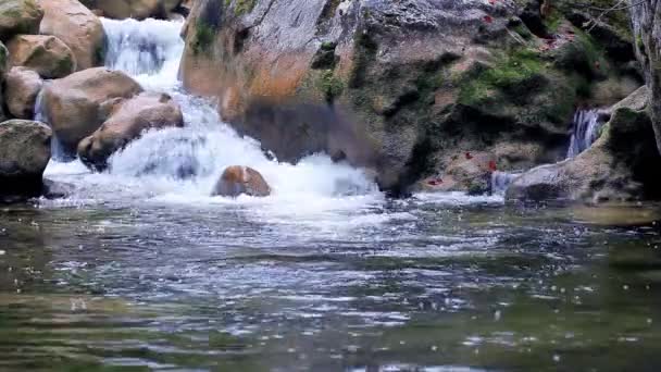 Красивий водоспад в Криму — стокове відео