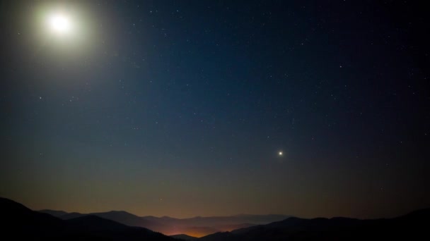 Cielo de los cárpatos por la noche — Vídeos de Stock