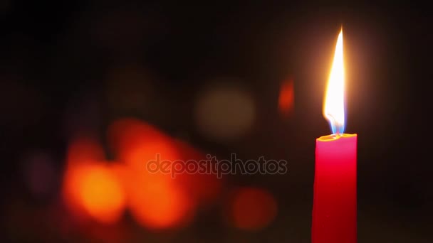 Buning red candle — Stock Video