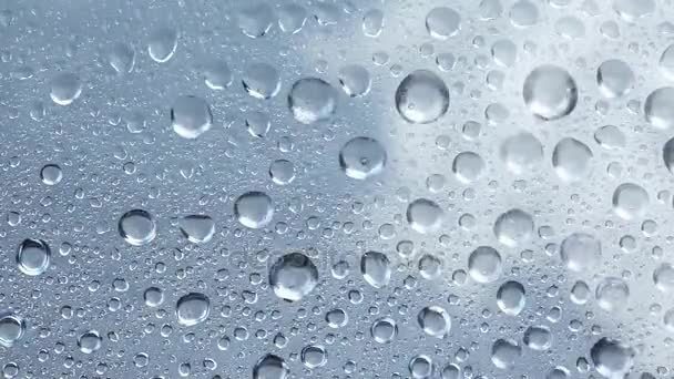 Water drops on window glass — Stock Video