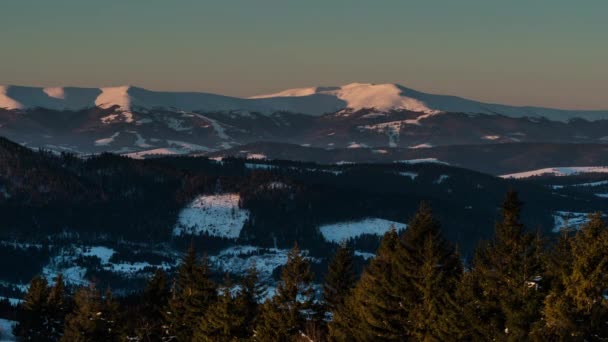 Winter carpathian mountains — Stock Video
