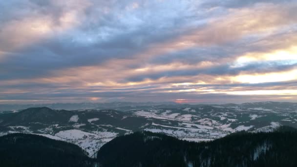 Beautifulcarpathian 山的日落 — 图库视频影像