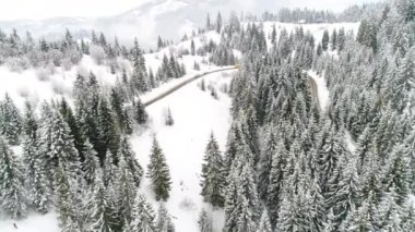 Karpat Dağları kar ile