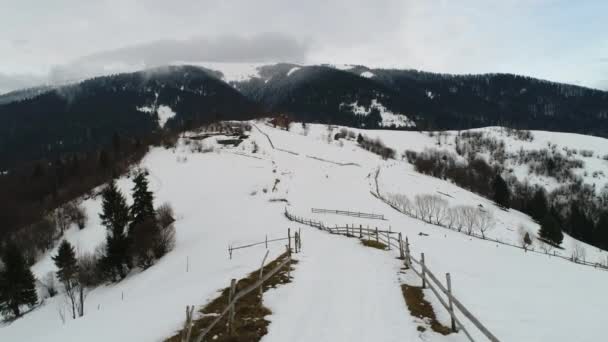 Vackra bergen på vintern — Stockvideo