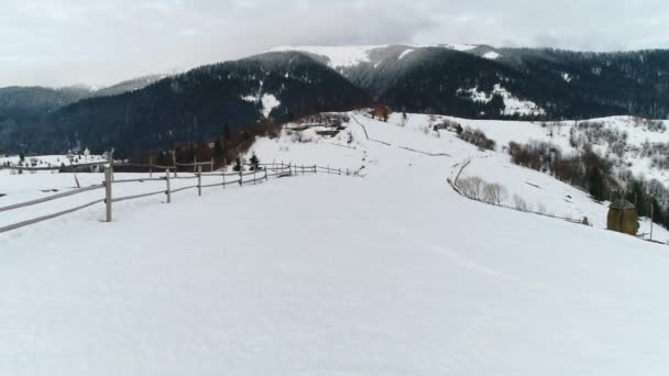 Carpathian mountains in winter time — Stock Video