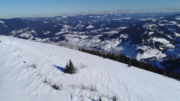 Карпатские горы зимой — стоковое видео
