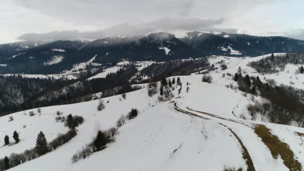 Belas montanhas no tempo de inverno — Vídeo de Stock