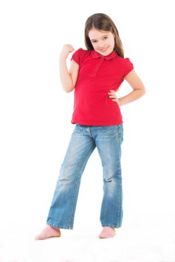 Bebek kıyafetleri içinde gülümseyen tatlı kız.