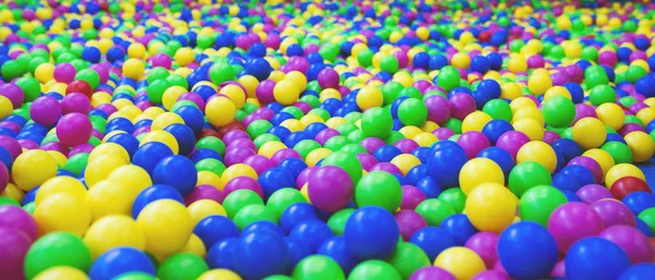Arrière-plan de boules en plastique multicolores lumineuses — Photo