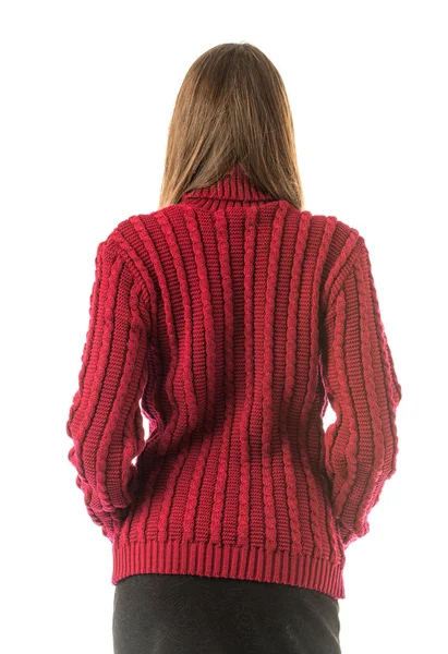 Azonosítatlan fiatal barna nő pulóverben — Stock Fotó