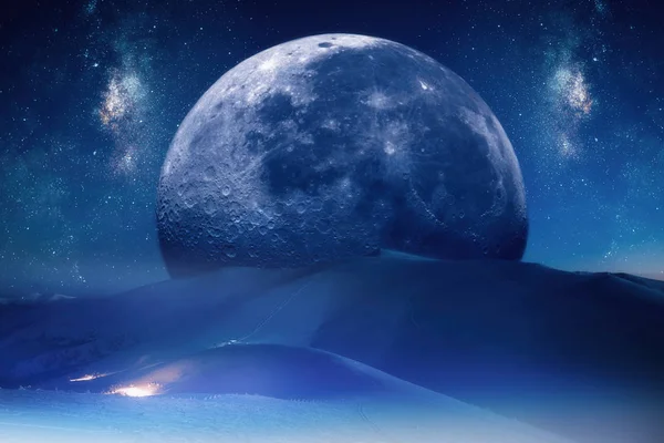The moon fell from heaven in night — Stock Photo, Image